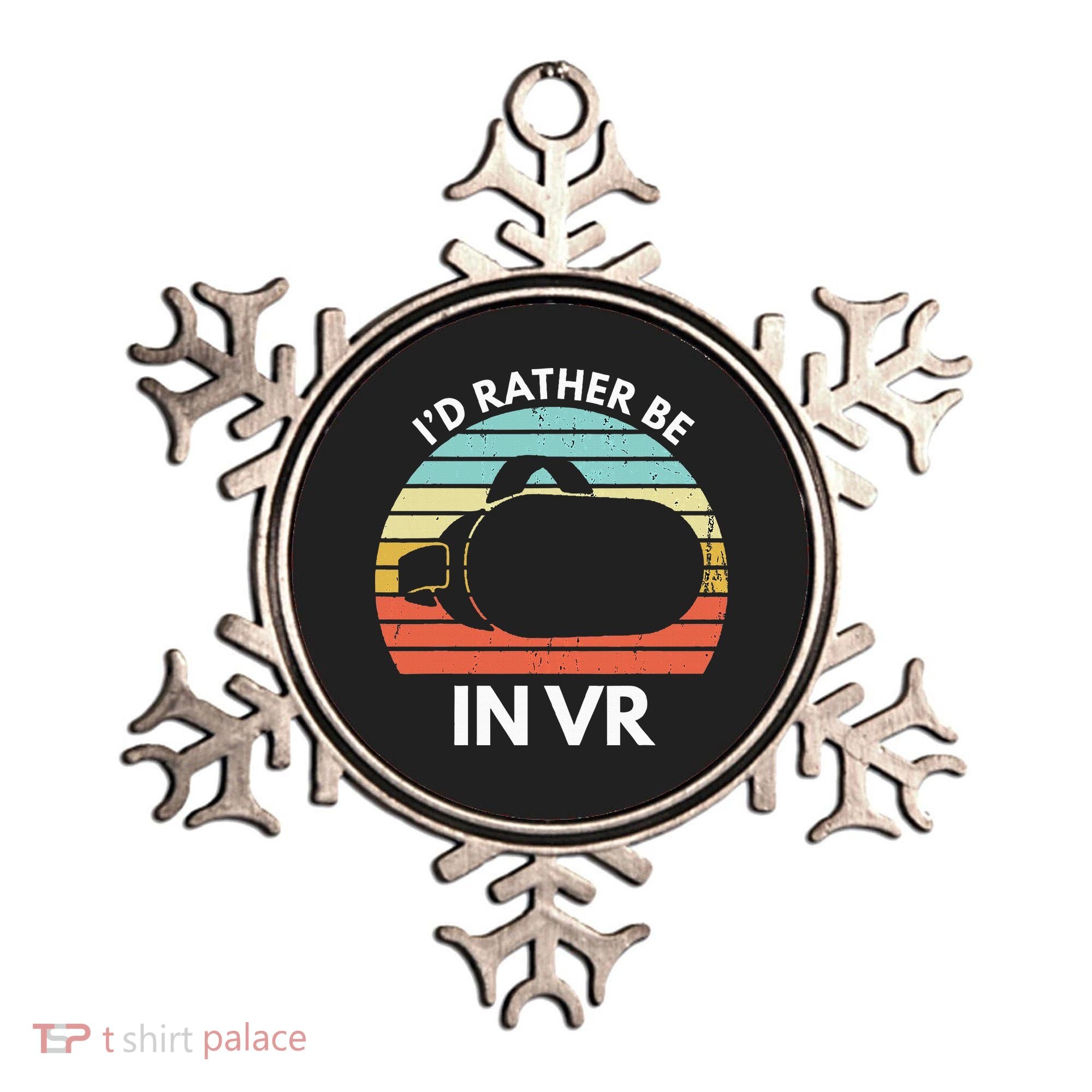 ID Rather Be In Vr Funny Virtual Reality Gamer Ornament