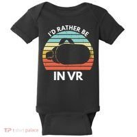 ID Rather Be In Vr Funny Virtual Reality Gamer Baby Bodysuit thumb 0