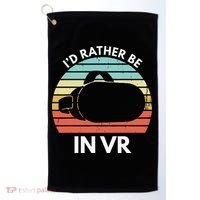 ID Rather Be In Vr Funny Virtual Reality Gamer Golf Towel thumb 0