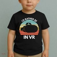 ID Rather Be In Vr Funny Virtual Reality Gamer Toddler T-Shirt thumb 2