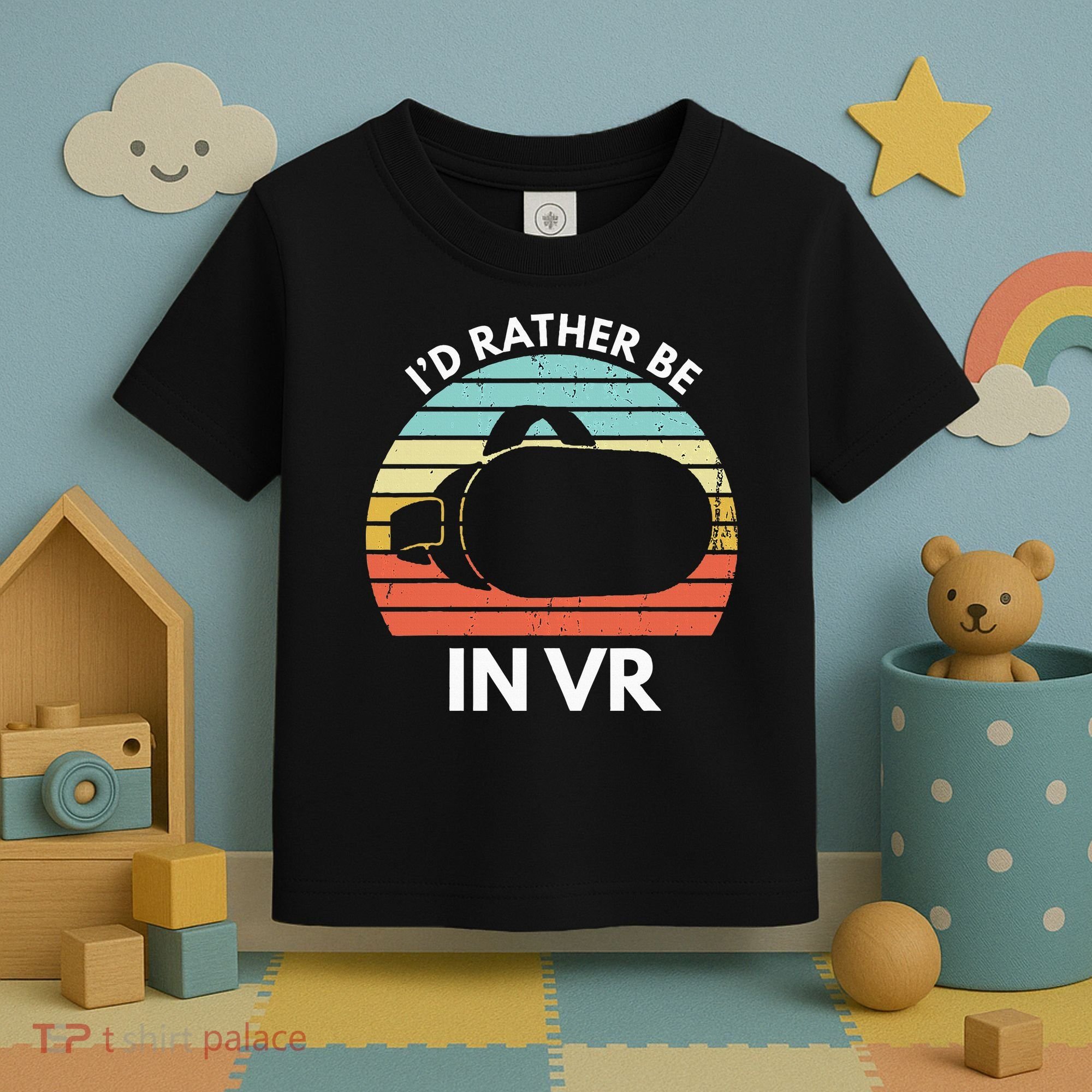 ID Rather Be In Vr Funny Virtual Reality Gamer Toddler T-Shirt