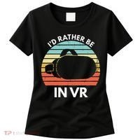 ID Rather Be In Vr Funny Virtual Reality Gamer Women's T-Shirt thumb 0
