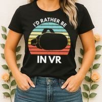 ID Rather Be In Vr Funny Virtual Reality Gamer Women's T-Shirt thumb 2