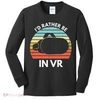 ID Rather Be In Vr Funny Virtual Reality Gamer Kids Long Sleeve Shirt thumb 0