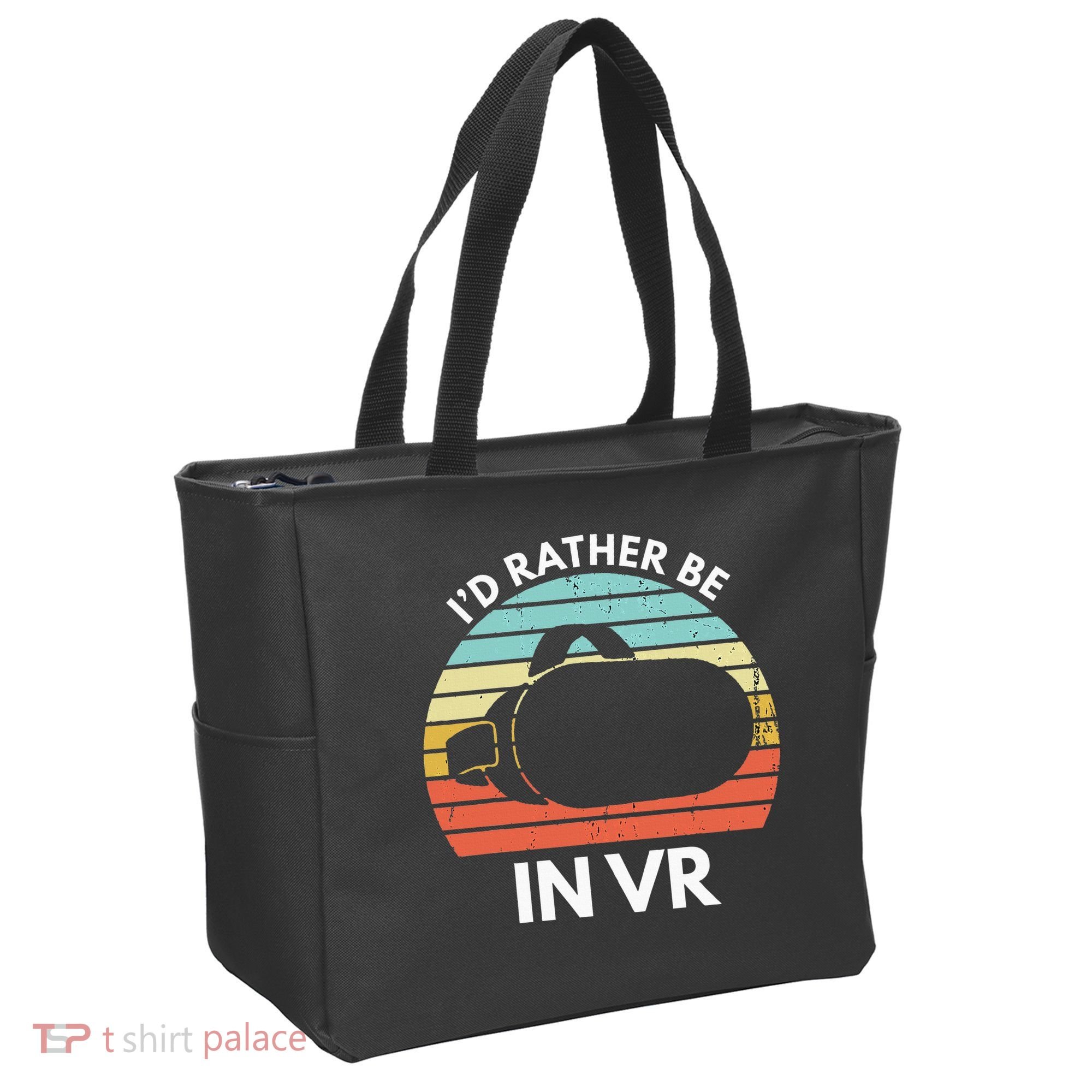 ID Rather Be In Vr Funny Virtual Reality Gamer Tote Bag