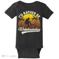 I’d Rather Be Wakeboarding Baby Bodysuit thumb 0