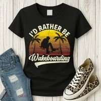 I’d Rather Be Wakeboarding Women's T-Shirt thumb 3