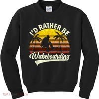 I’d Rather Be Wakeboarding Kids Sweatshirt thumb 0