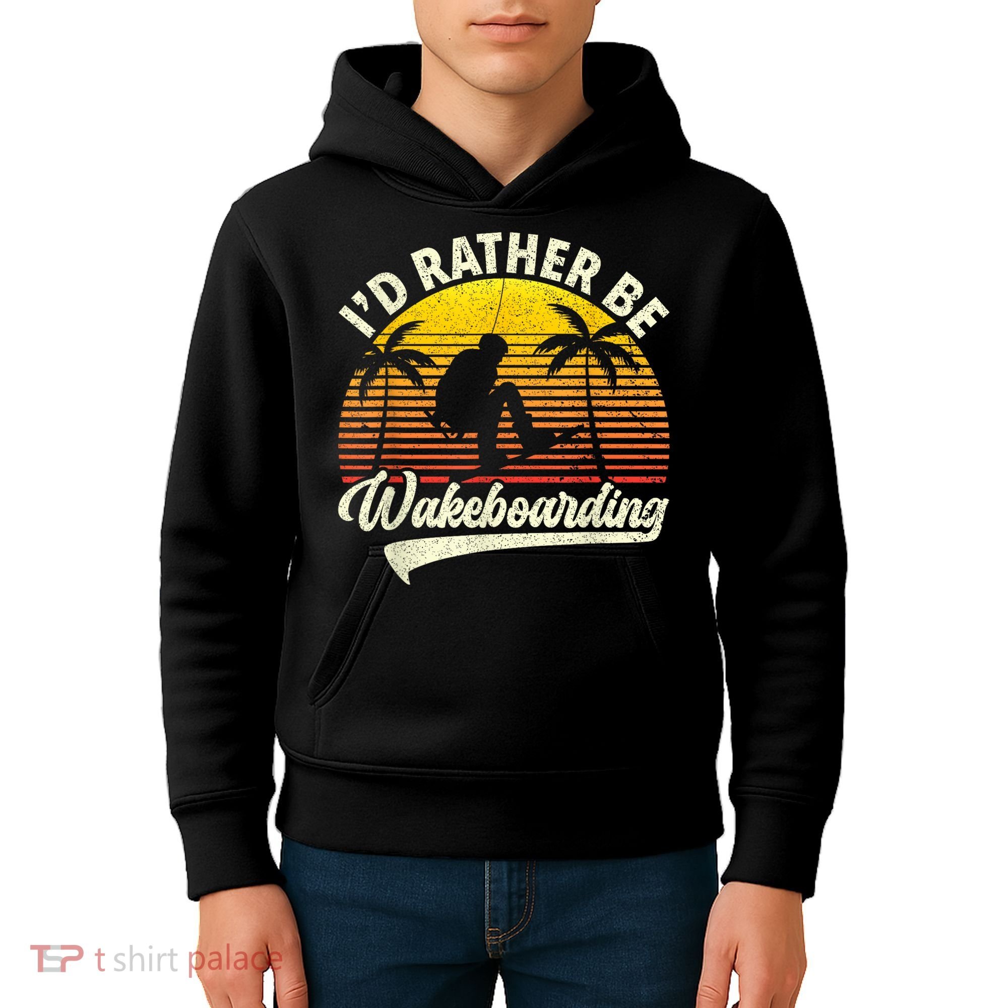 I’d Rather Be Wakeboarding Kids Hoodie