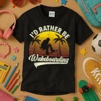 I’d Rather Be Wakeboarding Kids T-Shirt thumb 3