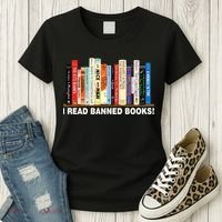I Read Banned Books Women's T-Shirt thumb 3