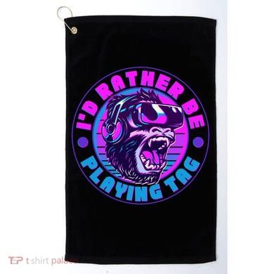 ID Rather Be Playing Tag Vr Gamer Ape Gorilla Golf Towel