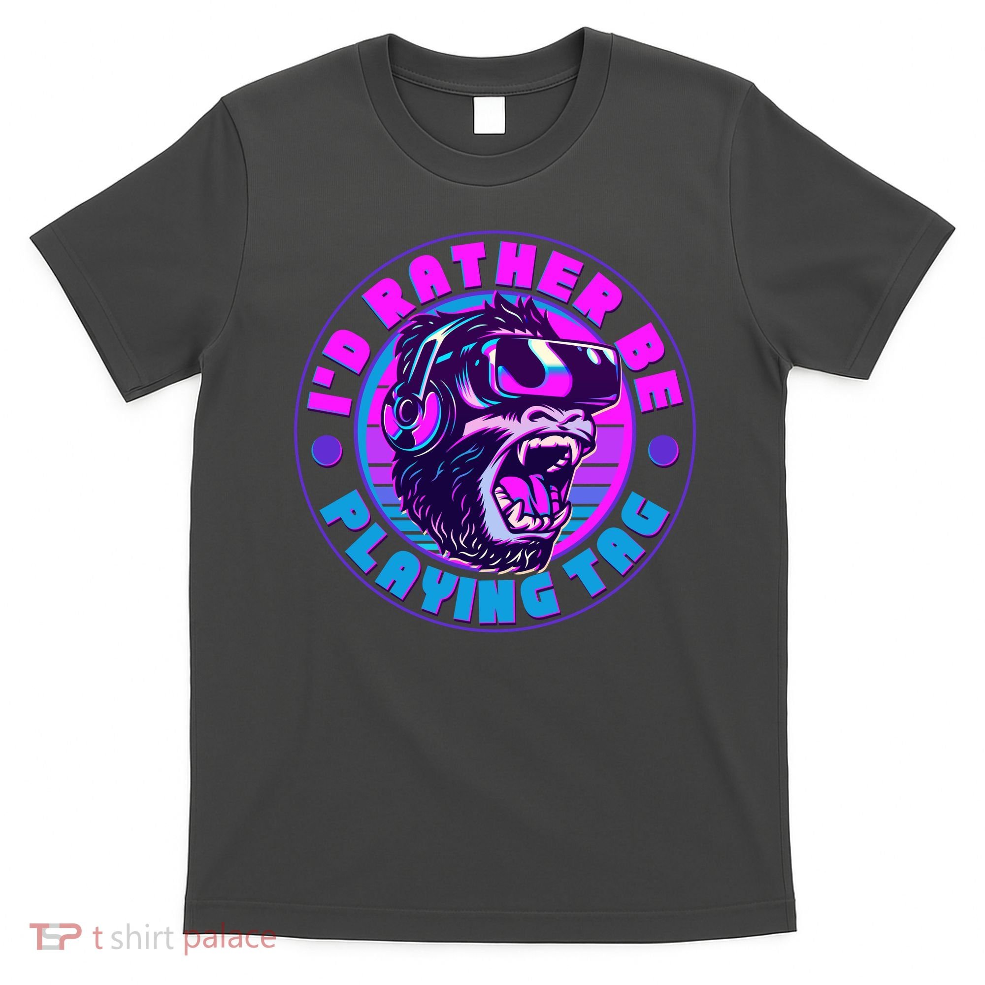 ID Rather Be Playing Tag Vr Gamer Ape Gorilla T-Shirt