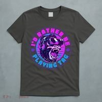 ID Rather Be Playing Tag Vr Gamer Ape Gorilla T-Shirt thumb 5