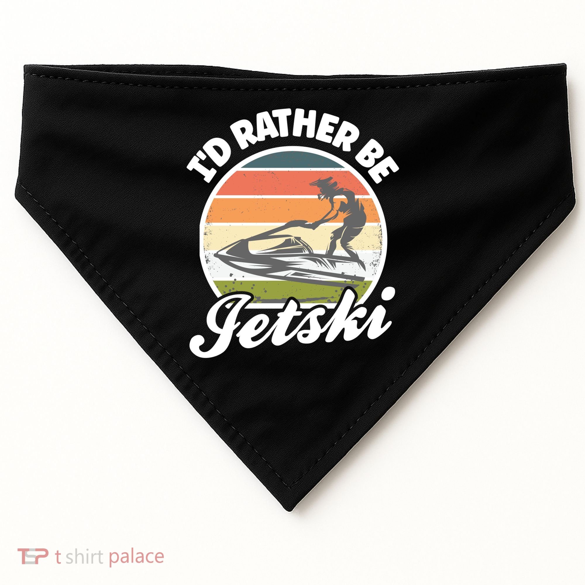 Id Rather Be Jetski Jet Skiing Fan Funny Jetski Cute Gift USA-Made Doggie Bandana