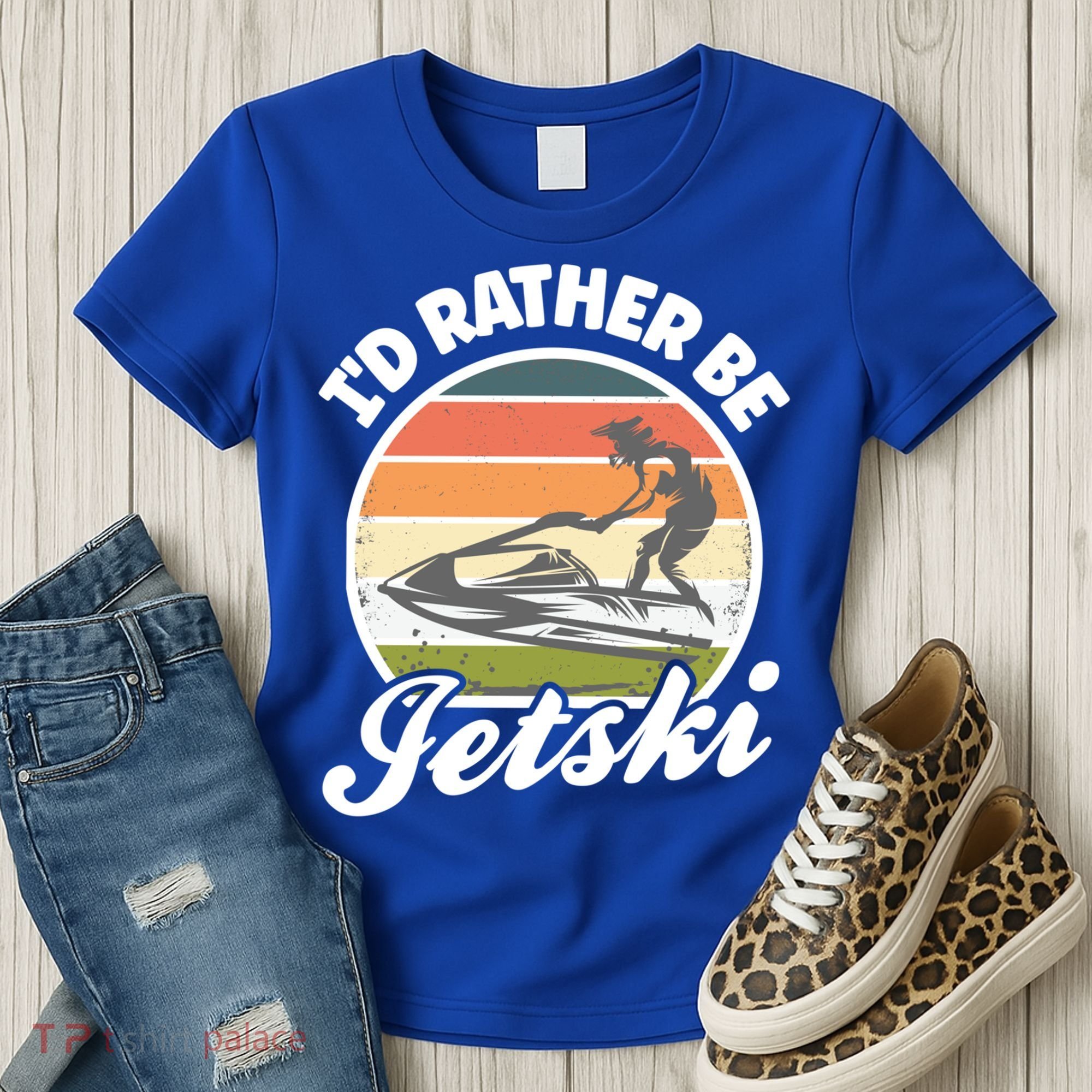 Id Rather Be Jetski Jet Skiing Fan Funny Jetski Cute Gift Women's T-Shirt