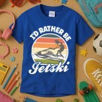 Id Rather Be Jetski Jet Skiing Fan Funny Jetski Cute Gift Kids T-Shirt thumb 3