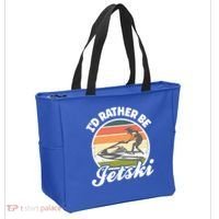 Id Rather Be Jetski Jet Skiing Fan Funny Jetski Cute Gift Tote Bag thumb 2