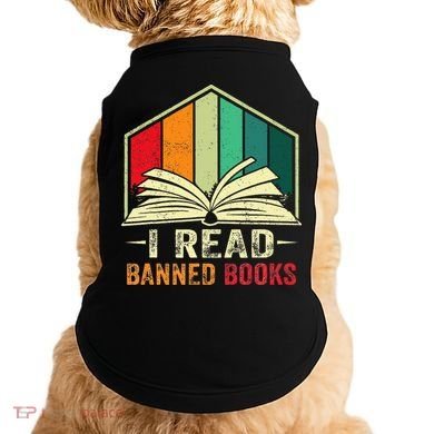 I Read Banned Books Week Librarian Freedom Reader Nerd Doggie Tank