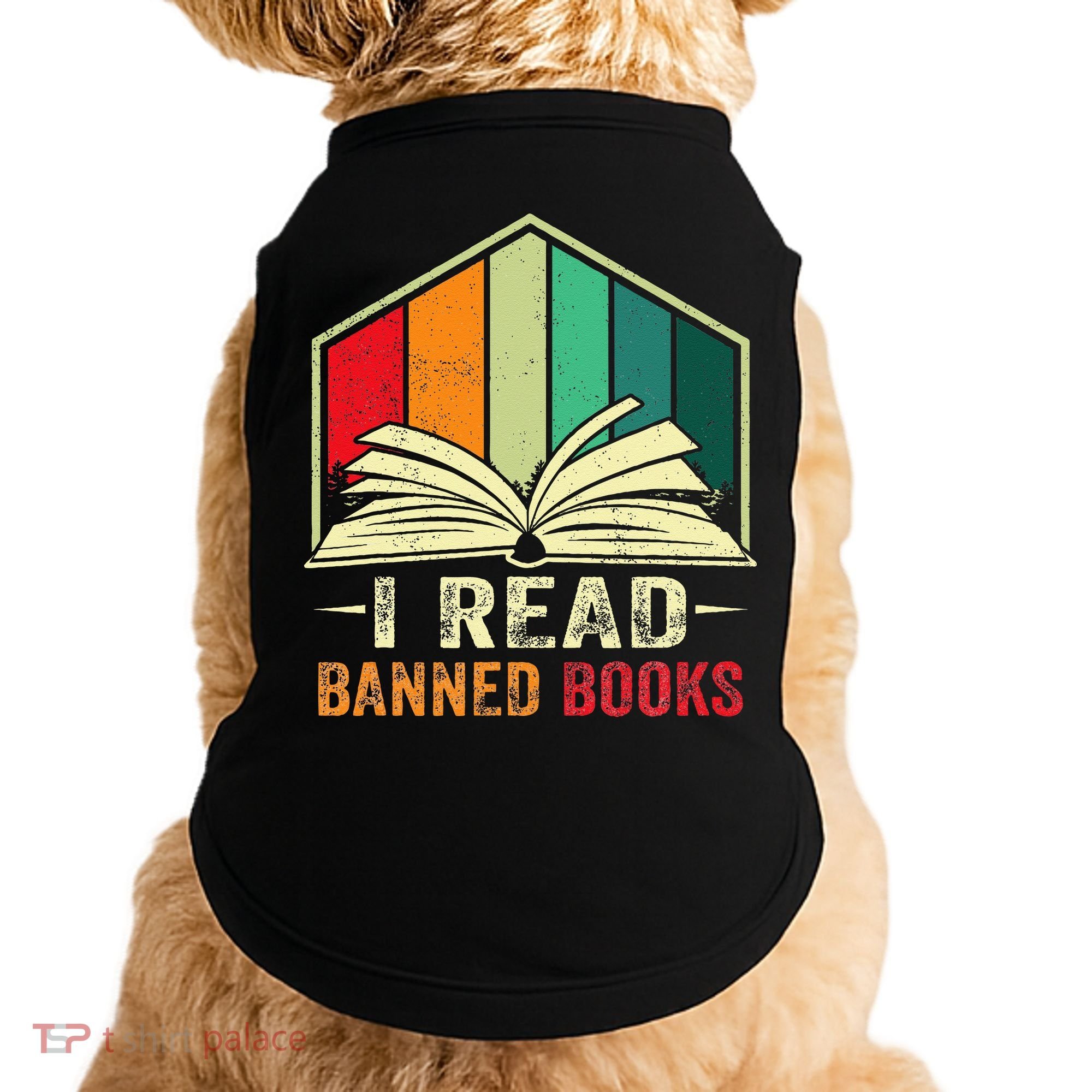I Read Banned Books Week Librarian Freedom Reader Nerd Doggie Tank