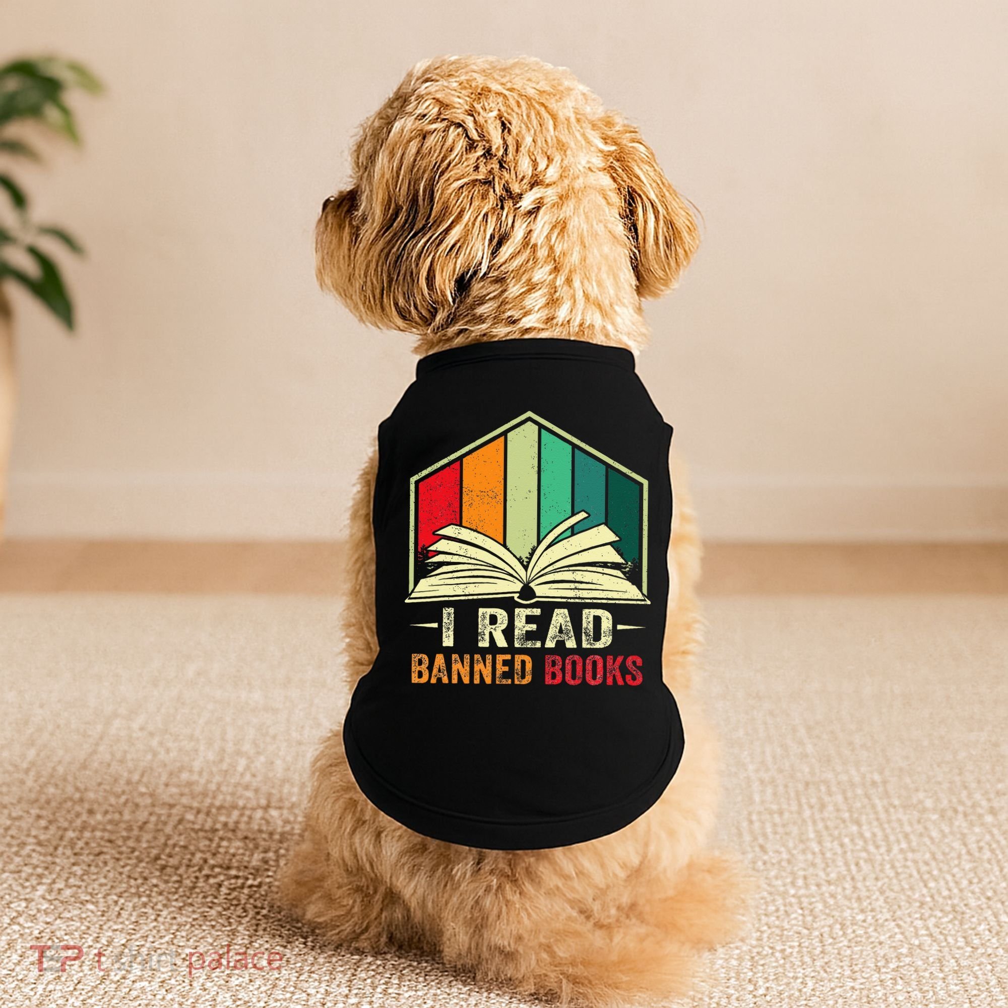 I Read Banned Books Week Librarian Freedom Reader Nerd Doggie Tank