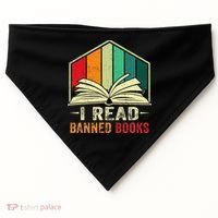 I Read Banned Books Week Librarian Freedom Reader Nerd USA-Made Doggie Bandana thumb 0