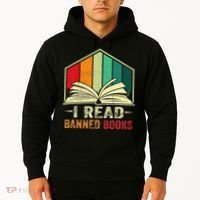 I Read Banned Books Week Librarian Freedom Reader Nerd Hoodie thumb 2
