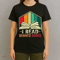 I Read Banned Books Week Librarian Freedom Reader Nerd T-Shirt thumb 4