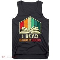 I Read Banned Books Week Librarian Freedom Reader Nerd Tank Top thumb 0