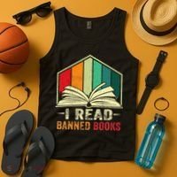 I Read Banned Books Week Librarian Freedom Reader Nerd Tank Top thumb 4