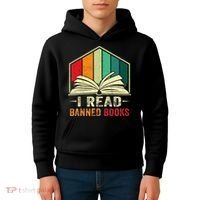 I Read Banned Books Week Librarian Freedom Reader Nerd Kids Hoodie thumb 4