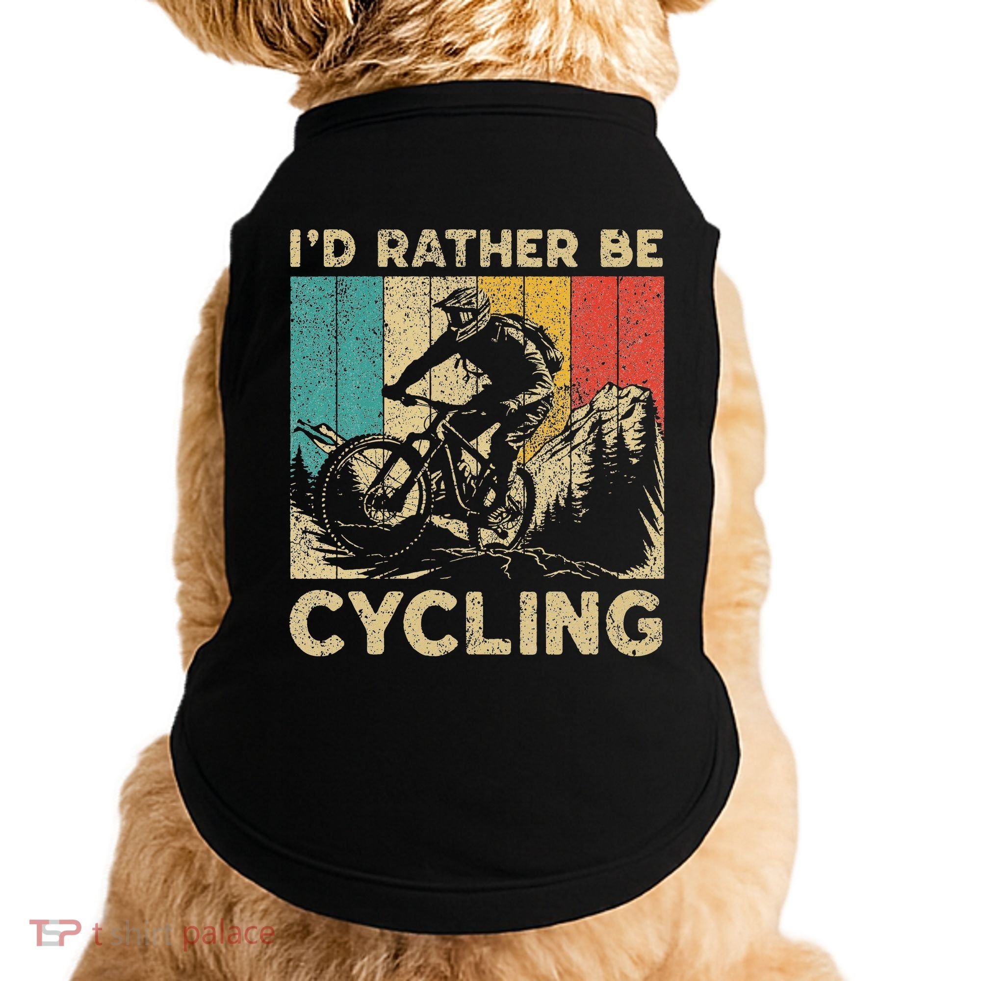 ID Rather Be Cycling Bicycle Riding Cyclist Doggie Tank