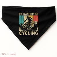 ID Rather Be Cycling Bicycle Riding Cyclist USA-Made Doggie Bandana thumb 0