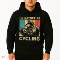 ID Rather Be Cycling Bicycle Riding Cyclist Hoodie thumb 2