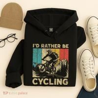 ID Rather Be Cycling Bicycle Riding Cyclist Hoodie thumb 4