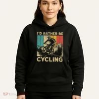 ID Rather Be Cycling Bicycle Riding Cyclist Hoodie thumb 5