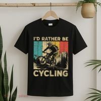 ID Rather Be Cycling Bicycle Riding Cyclist T-Shirt thumb 2