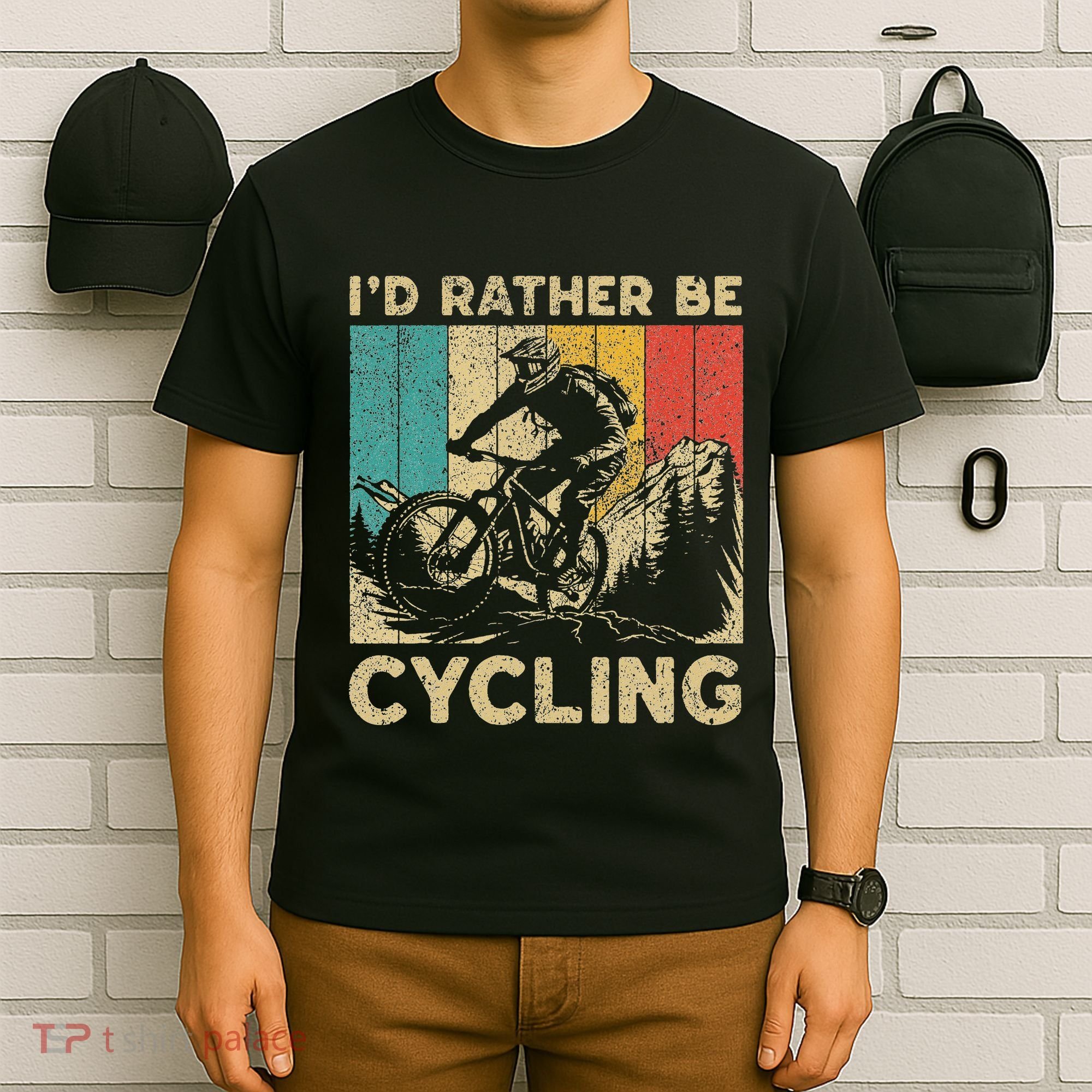 ID Rather Be Cycling Bicycle Riding Cyclist T-Shirt