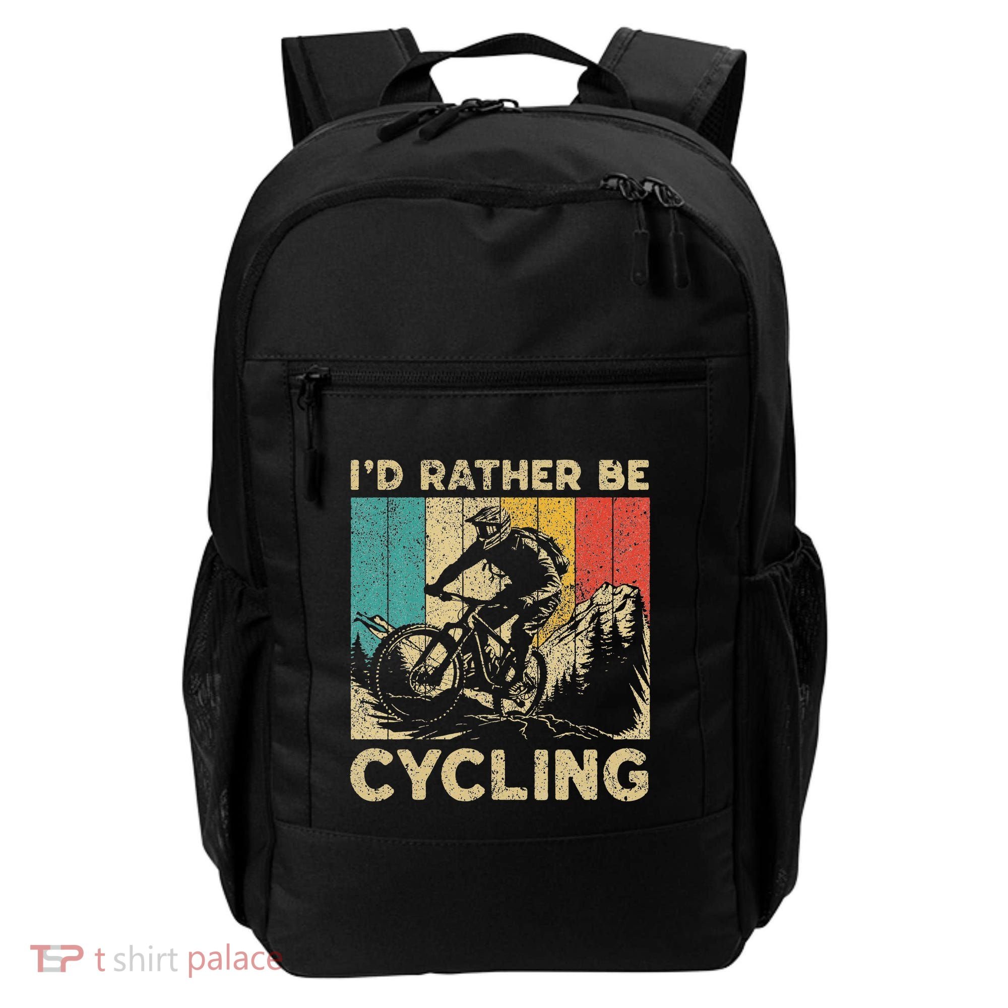 ID Rather Be Cycling Bicycle Riding Cyclist Backpack