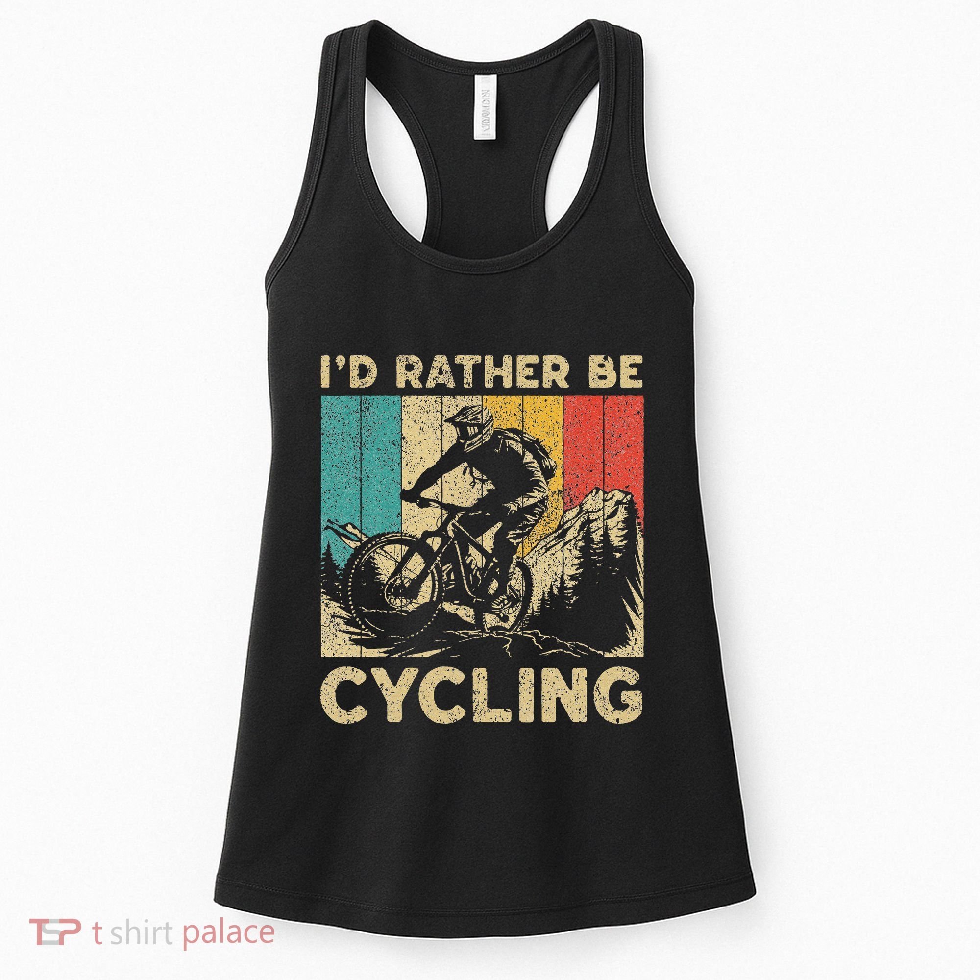 ID Rather Be Cycling Bicycle Riding Cyclist Women's Tank Top