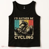 ID Rather Be Cycling Bicycle Riding Cyclist Tank Top thumb 2