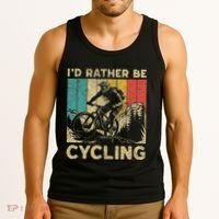 ID Rather Be Cycling Bicycle Riding Cyclist Tank Top thumb 3