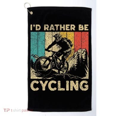 ID Rather Be Cycling Bicycle Riding Cyclist Golf Towel