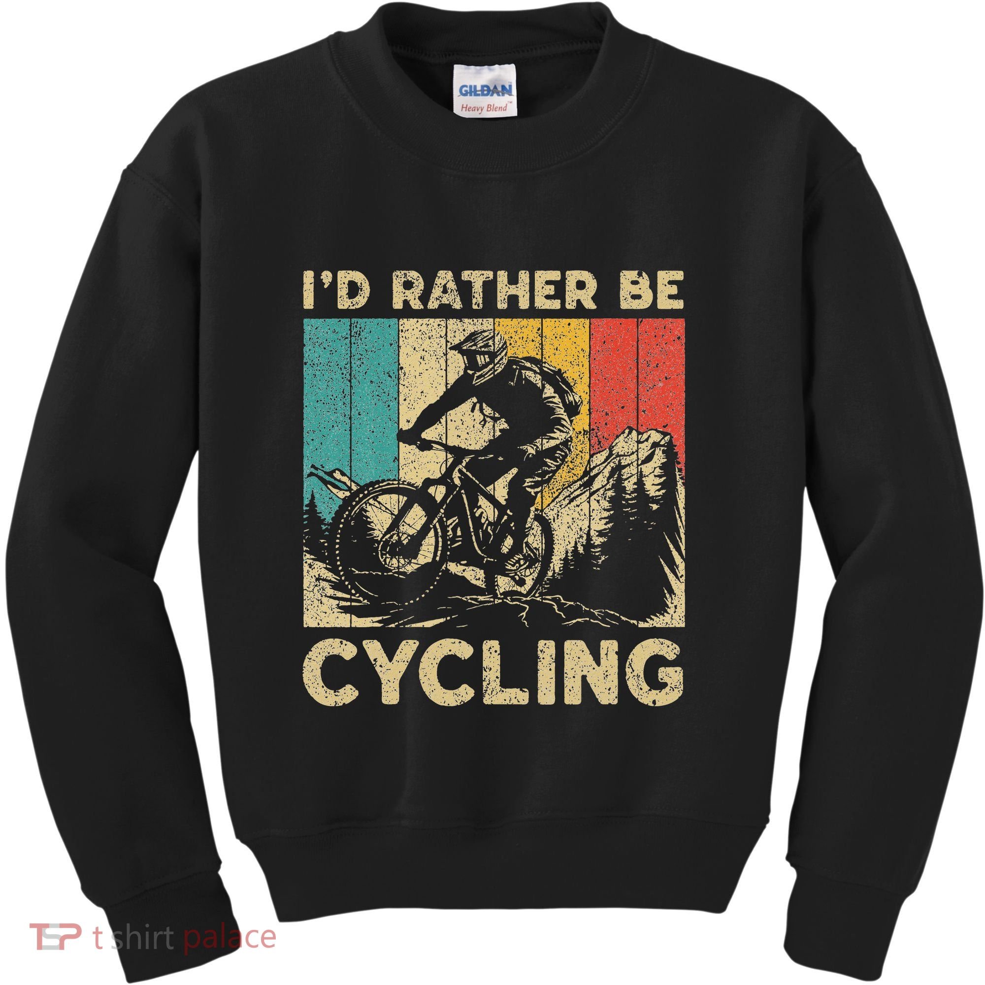 ID Rather Be Cycling Bicycle Riding Cyclist Kids Sweatshirt