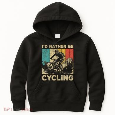 ID Rather Be Cycling Bicycle Riding Cyclist Kids Hoodie