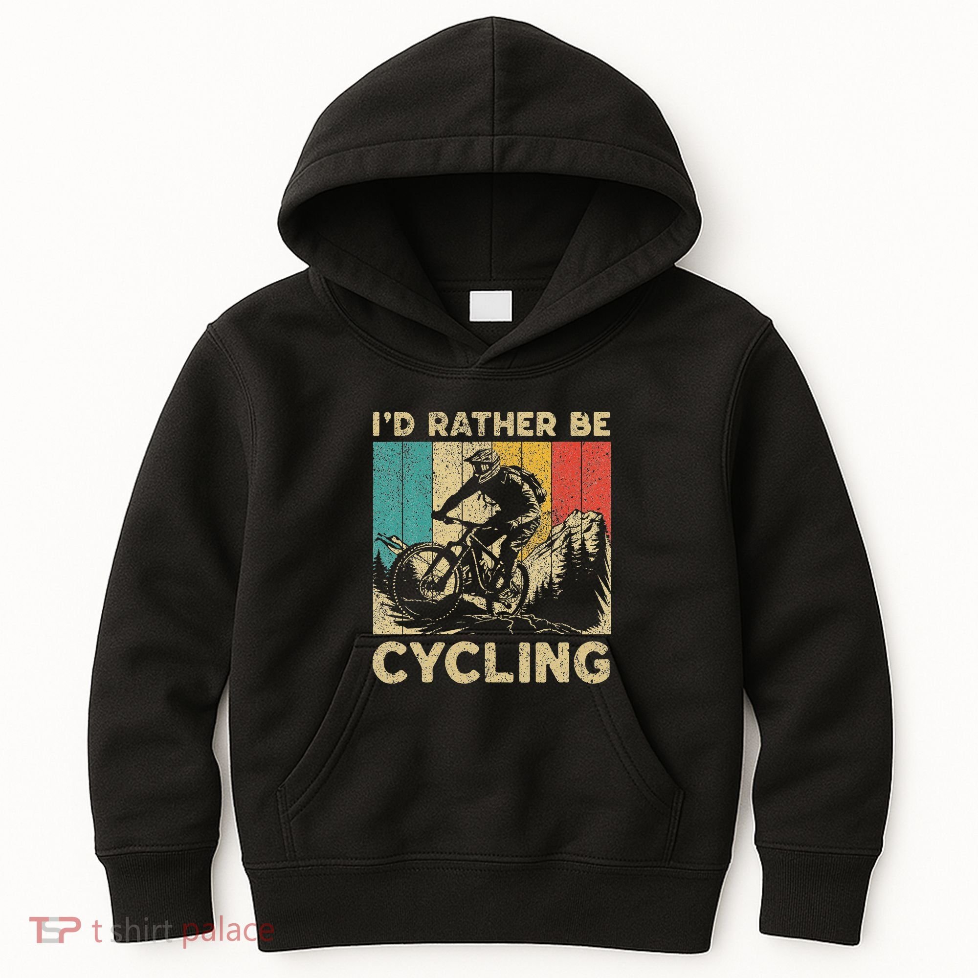 ID Rather Be Cycling Bicycle Riding Cyclist Kids Hoodie