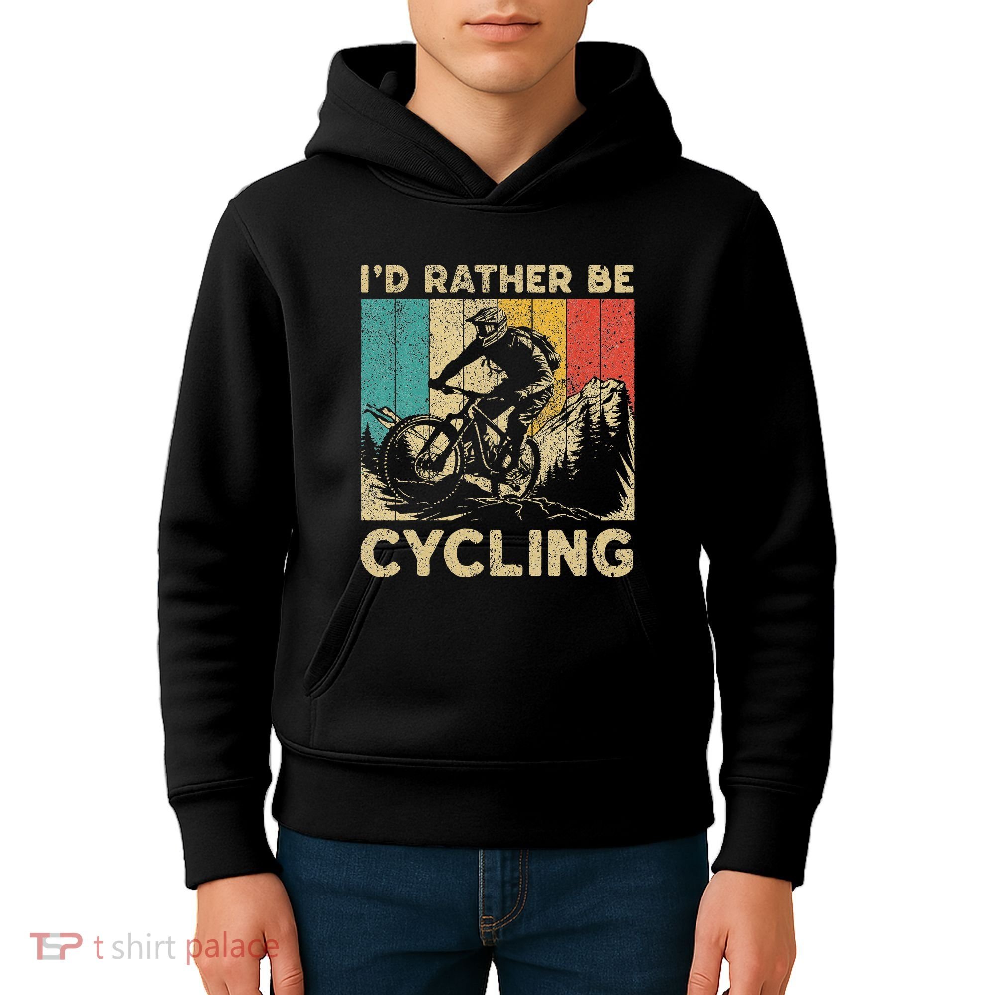 ID Rather Be Cycling Bicycle Riding Cyclist Kids Hoodie
