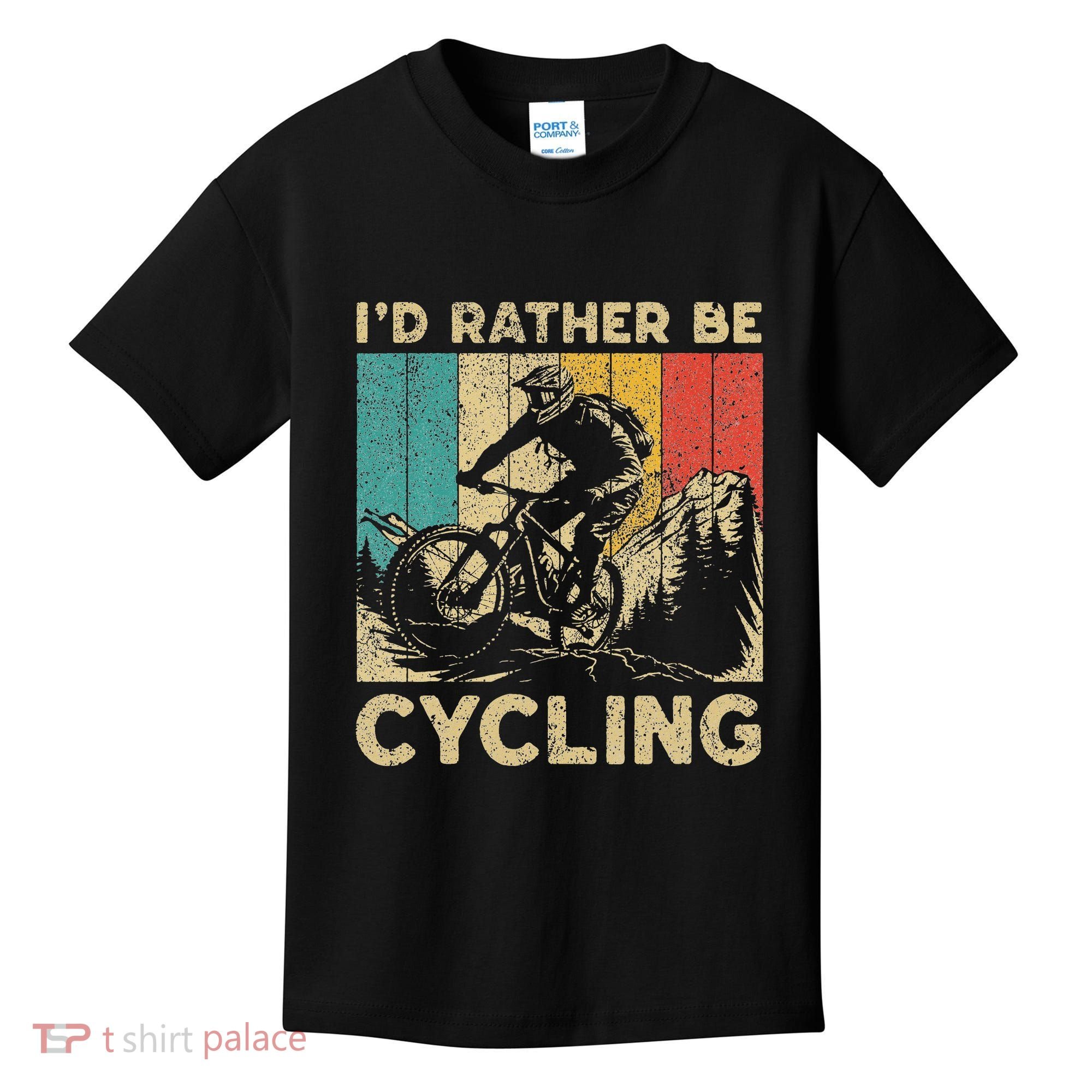 ID Rather Be Cycling Bicycle Riding Cyclist Kids T-Shirt