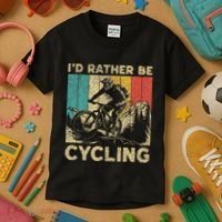 ID Rather Be Cycling Bicycle Riding Cyclist Kids T-Shirt thumb 3