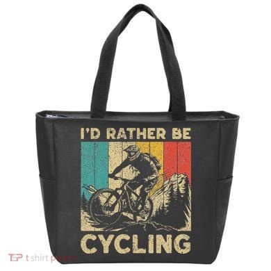 ID Rather Be Cycling Bicycle Riding Cyclist Tote Bag